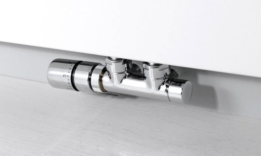 TWIN zestaw przyłączeniowy z termostatem lewy chrom