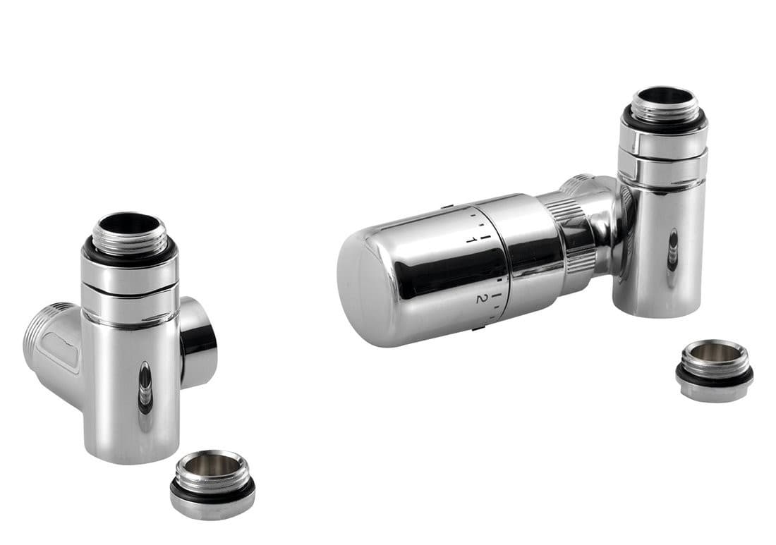 CORNER COMBI zestaw przyłączeniowy z termostatem prawy, chrom