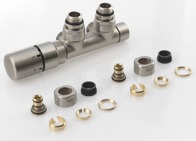 TWIN zestaw przyłączeniowy z termostatem lewy stal nierdzewna