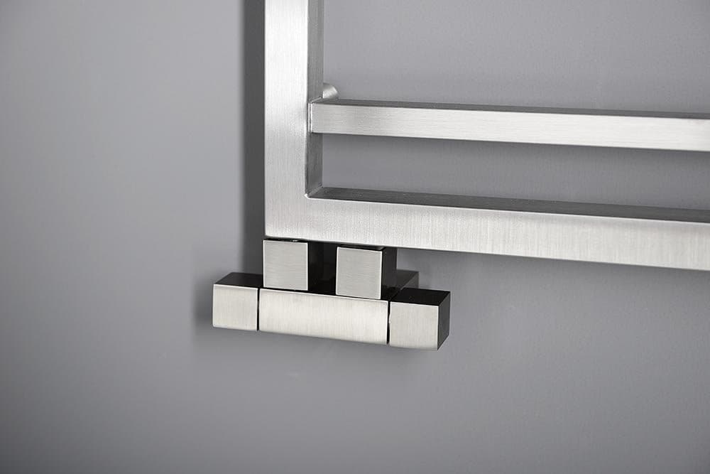 CUBE TWIN zestaw przyłączeniowy stal nierdzewna szczotkowana