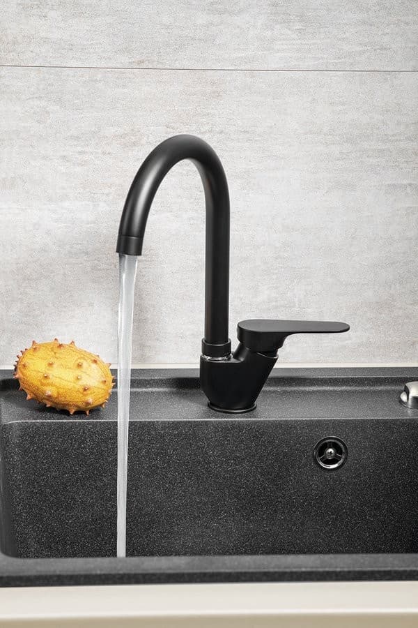 CORNELI bateria kuchenna, czarna matowa 300mm