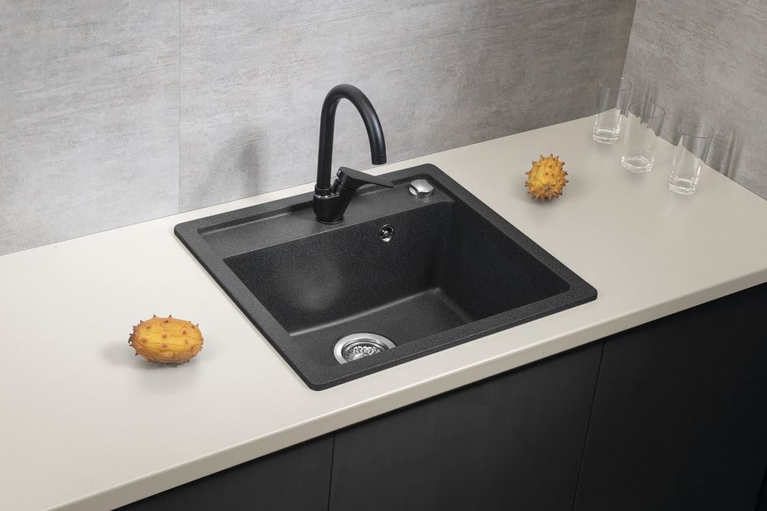 CORNELI bateria kuchenna, czarna matowa 300mm