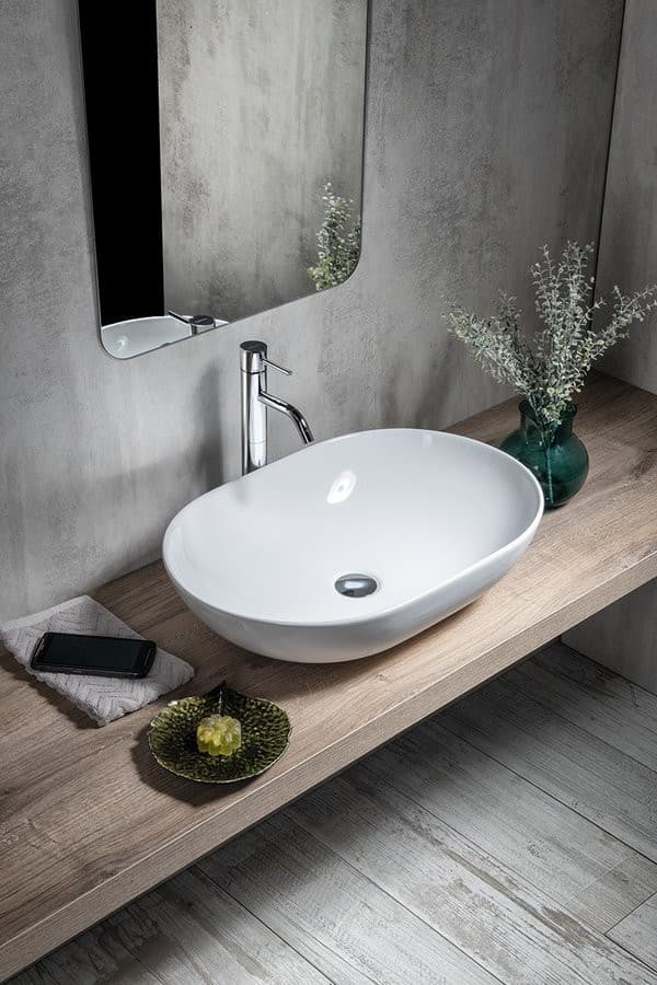 BALISONG nablatowa umywalka ceramiczna 60x15x40 cm