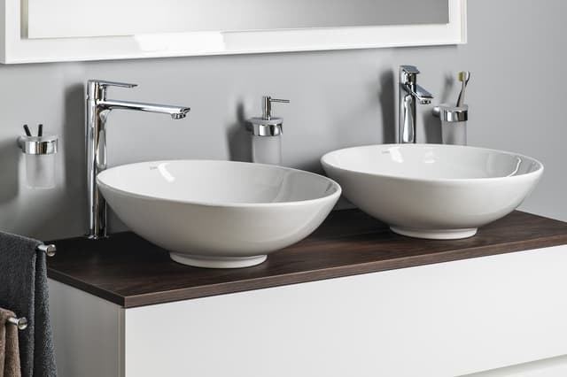 PAX wysoka bateria umywalkowa z przedłużoną wylewką, chrom