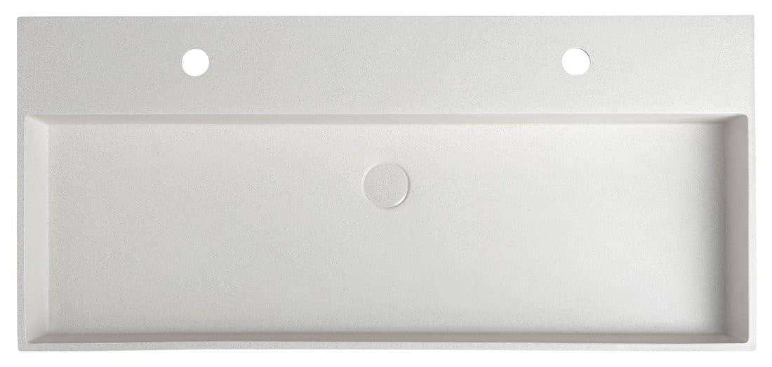 QUADRADO umywalka betonowa, 96x44 cm, 2 otwory