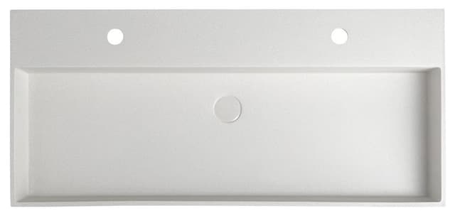 QUADRADO umywalka betonowa, 96x44 cm, 2 otwory
