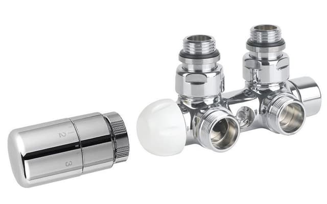 TWIN zestaw przyłączeniowy termostatyczny prawy, chrom