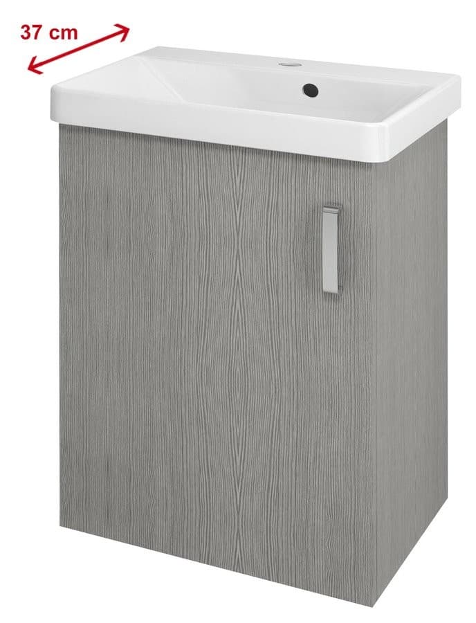 THEIA szafka umywalkowa 50,9x70x35cm z lewym drzwiami dąb srebrny