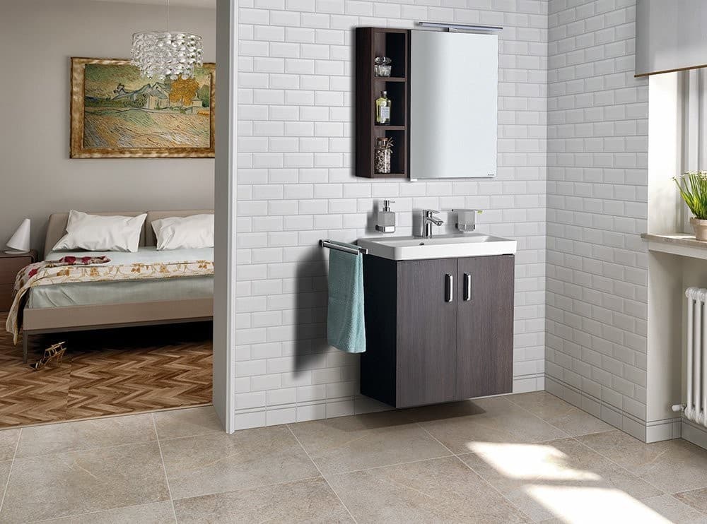 THEIA szafka umywalkowa 66,3x70x35cm, 2-drzwiczkowa, sosna rustykalna