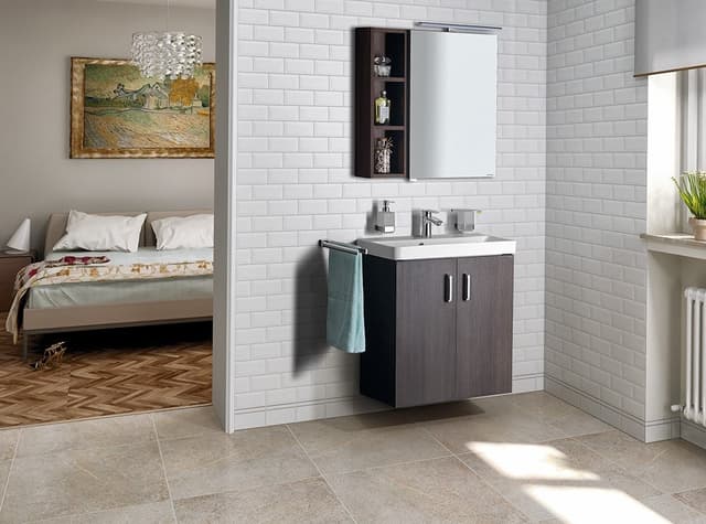 THEIA szafka umywalkowa 66,3x70x35cm, 2-drzwiczkowa, sosna rustykalna