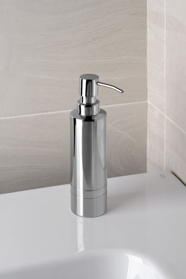 LONDON dozownik mydła stojący, stal nierdzewna polerowana