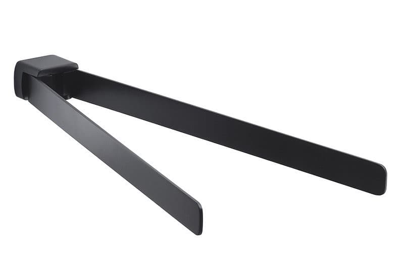 PIRENEI obrotowy wieszak na ręczniki podwójny 350mm czarny mat