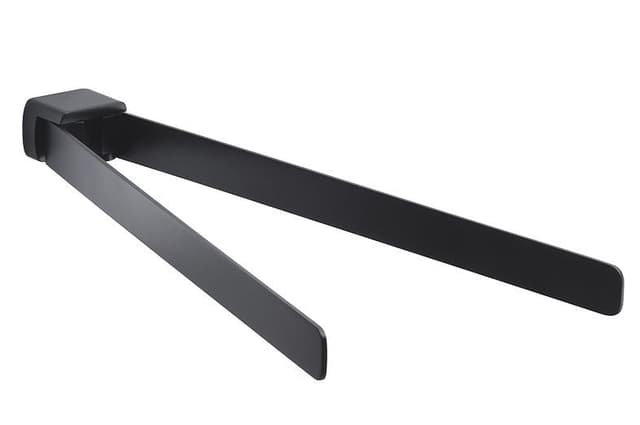 PIRENEI obrotowy wieszak na ręczniki podwójny 350mm czarny mat