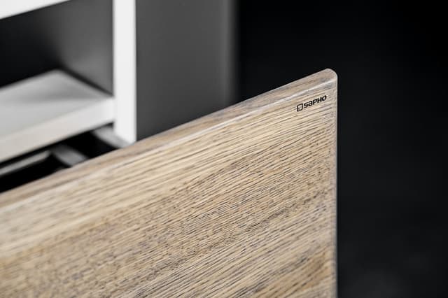 MEDIENA szafka umywalkowa 57x50,7x48,5cm, biały mat/dąb graphite