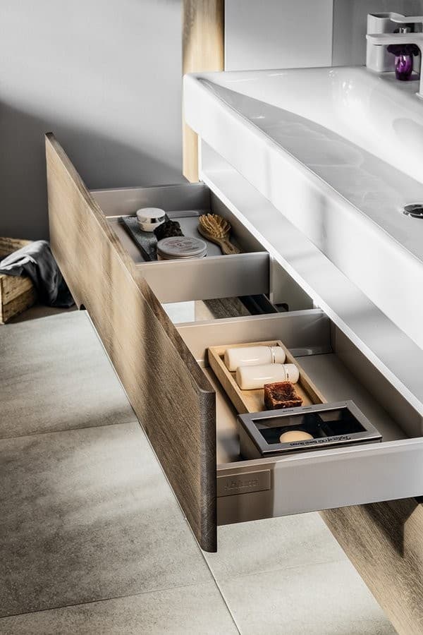 MEDIENA szafka umywalkowa 117x50,5x48,5cm, biały mat/dąb graphite