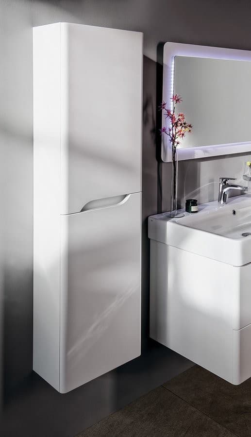 MEDIENA wysoka szafka 40x140x20cm, 2 drzwi, biały mat