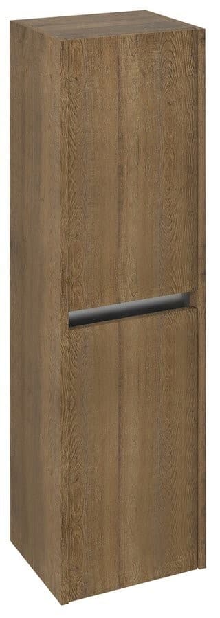 NIRONA wysoka szafka 35x140cm z 2 drzwiczkami dąb Sherwood