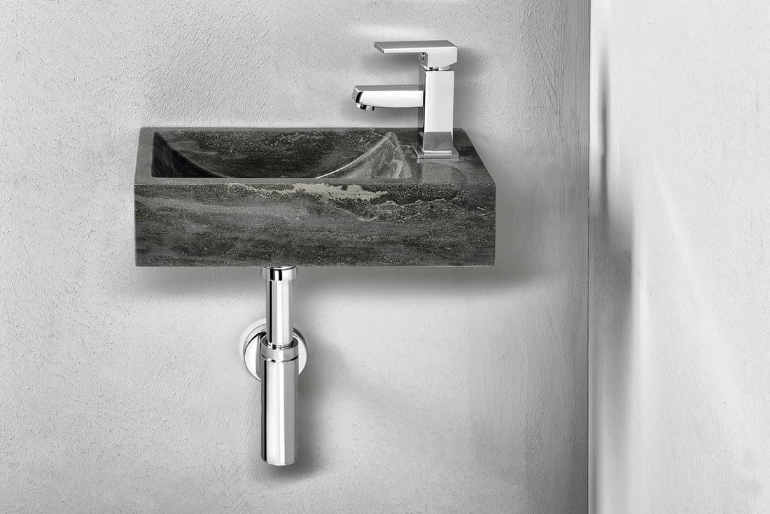 BLOK umywalka kamienna matowa 40x22cm z otworem na baterię