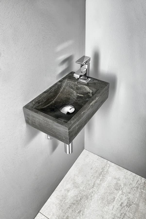 BLOK umywalka kamienna matowa 40x22cm z otworem na baterię