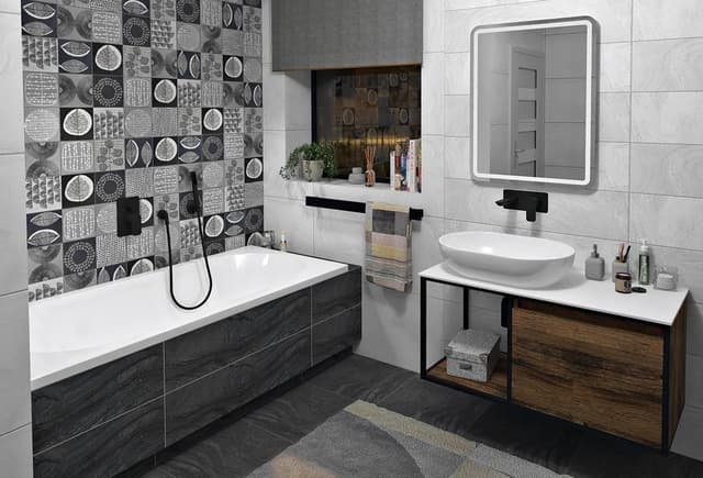 SKARA szafka pod umywalkę 100x49,5cm, czarny mat/dąb Collingwood