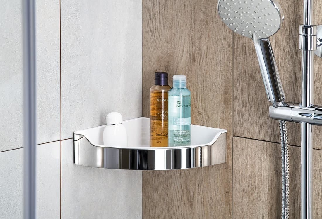 SAMBA półka narożna do kabiny prysznicowej, stal nierdzewna