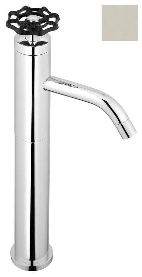 INDUSTRY wysoka bateria umywalkowa bez odpływu, nikiel/czarny