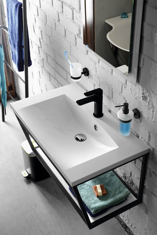 MARIA umywalka kompozytowa 75x46cm bez otworu biała