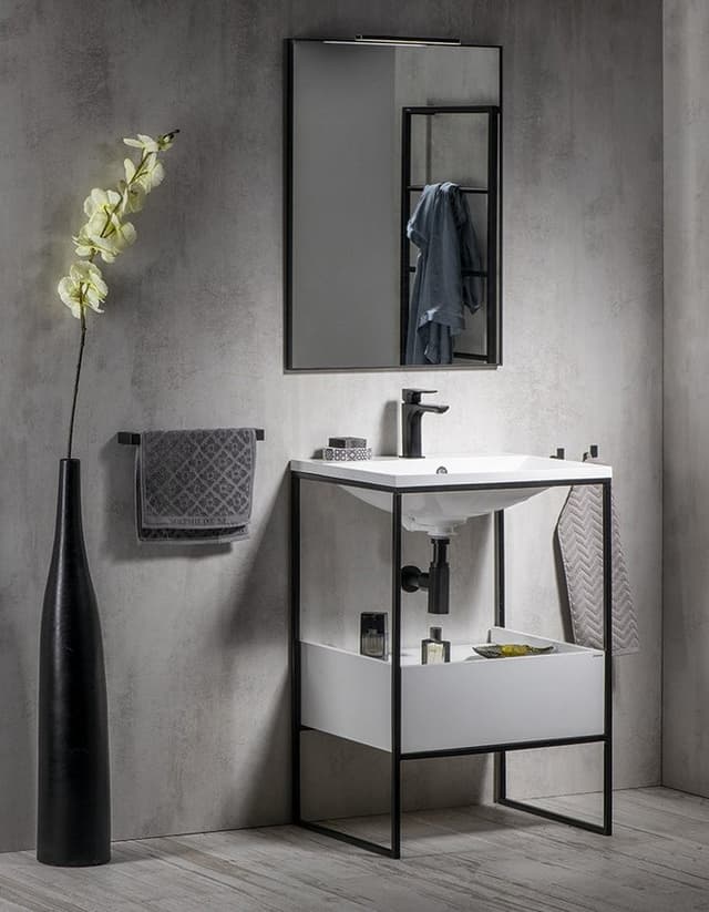 SKA konsola pod umywalkę 750x850 mm, czarny mat/biały połysk