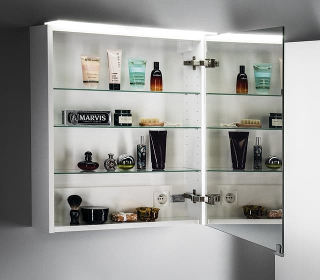 LINEX szafka z lustrem z LED, 60x70x15cm, uniwersalna