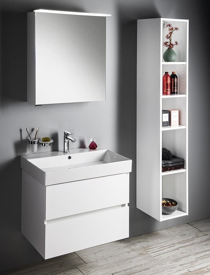 LINEX szafka z lustrem z LED, 60x70x15cm, uniwersalna