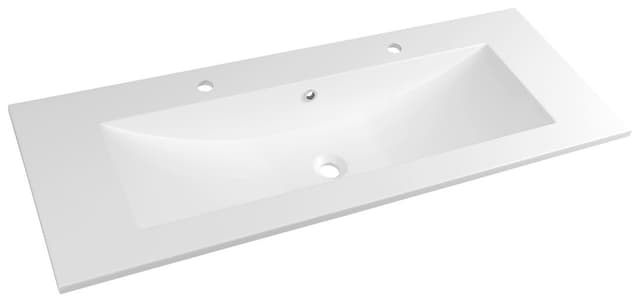 YUKON umywalka kompozytowa 120x45cm z 2 otworami