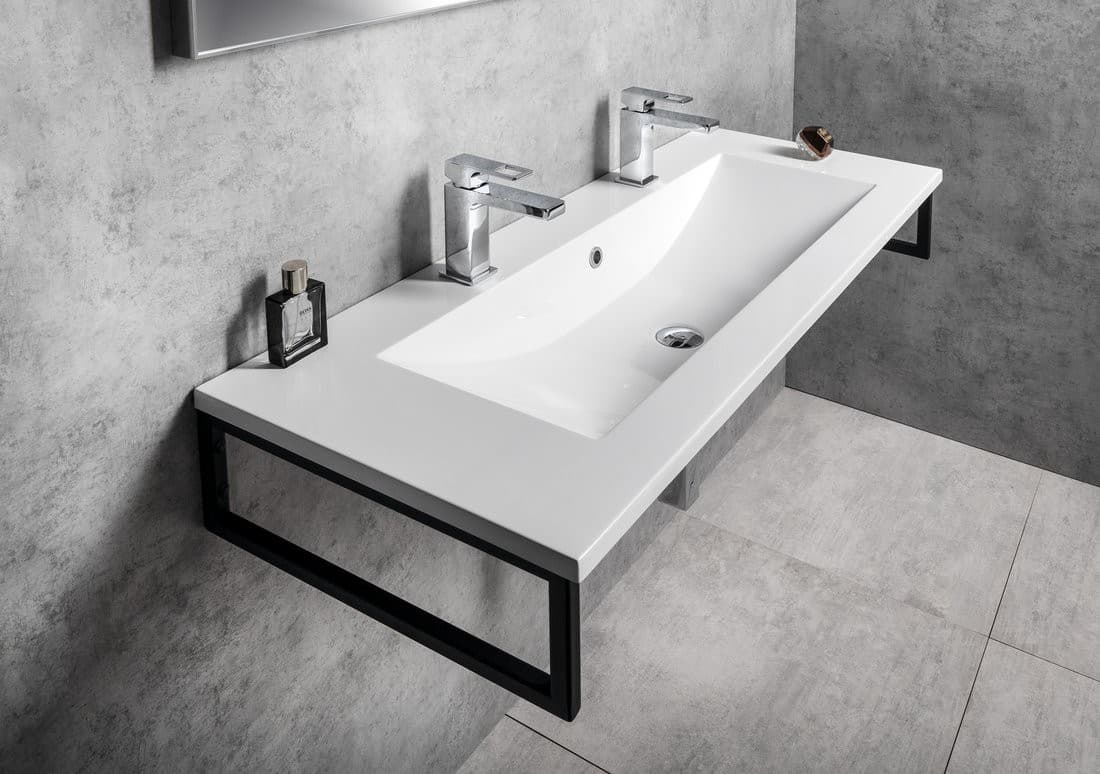 YUKON umywalka kompozytowa 120x45cm z 2 otworami