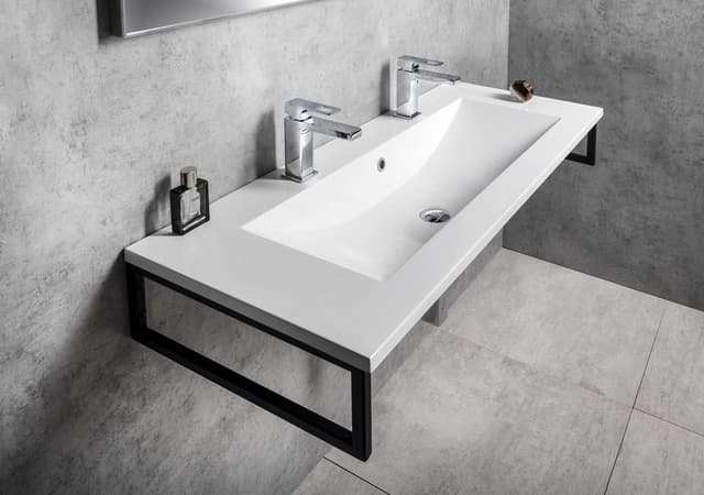 YUKON umywalka kompozytowa 120x45cm z 2 otworami