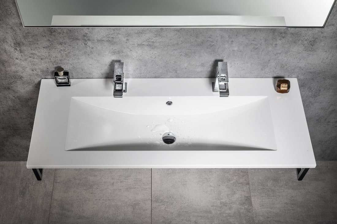 YUKON umywalka kompozytowa 120x45cm z 2 otworami