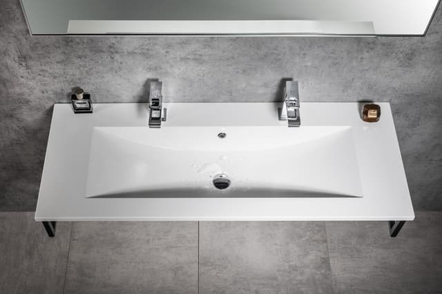 YUKON umywalka kompozytowa 120x45cm z 2 otworami