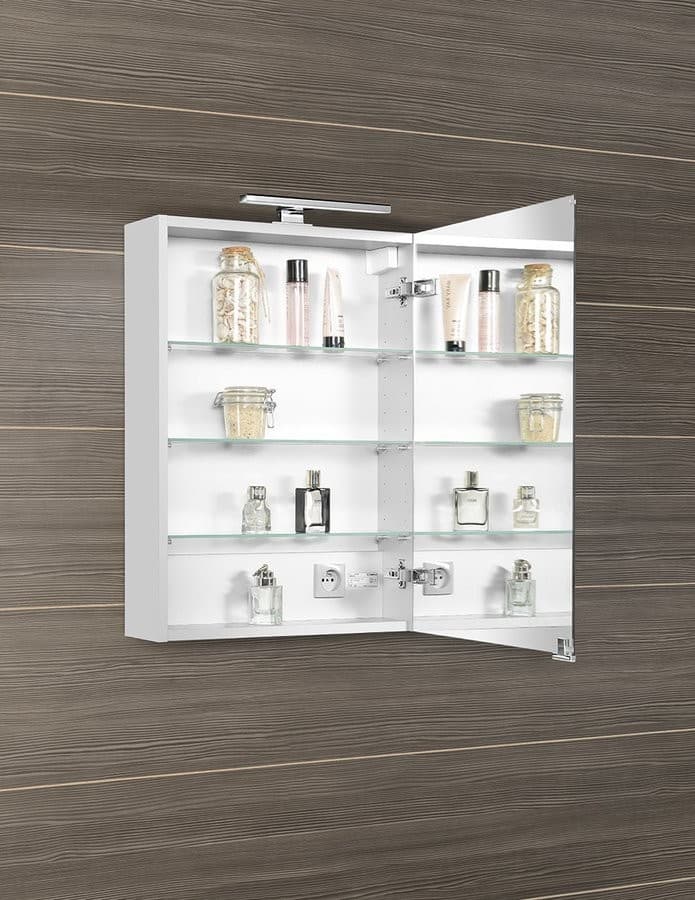 MIRRÓ szafka z lustrem, LED 50x70, uniwersalna biała