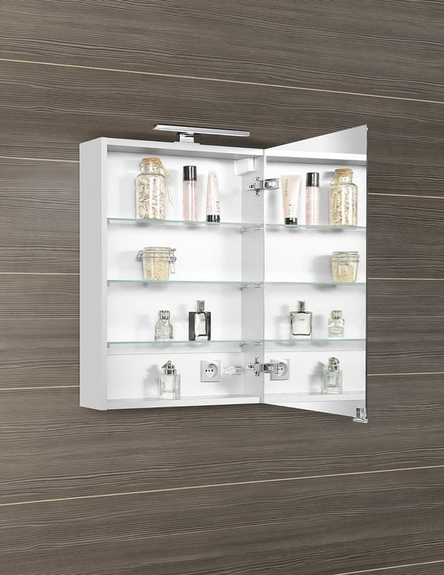 MIRRÓ szafka z lustrem, LED 50x70, uniwersalna biała