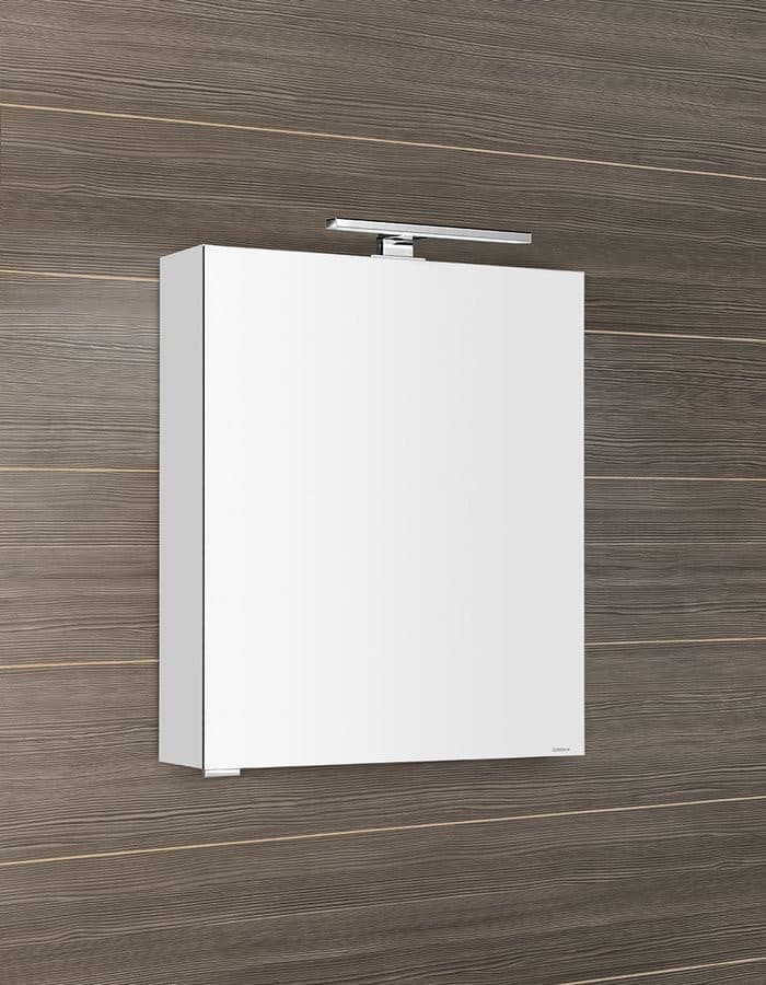 MIRRÓ szafka z lustrem LED 60x70, uniwersalna biała