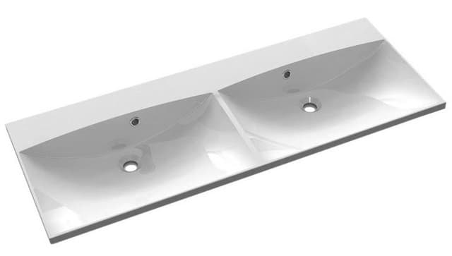 MARIA umywalka podwójna kompozytowa 120x46cm bez otworu