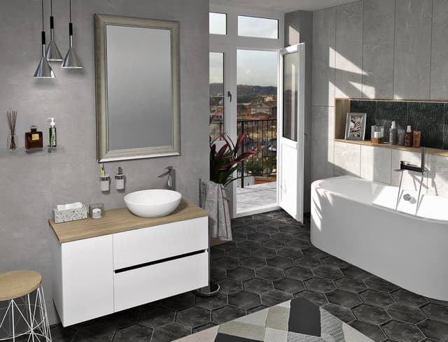 ODETTA wisząca szafka dolna 30x50cm, biały połysk