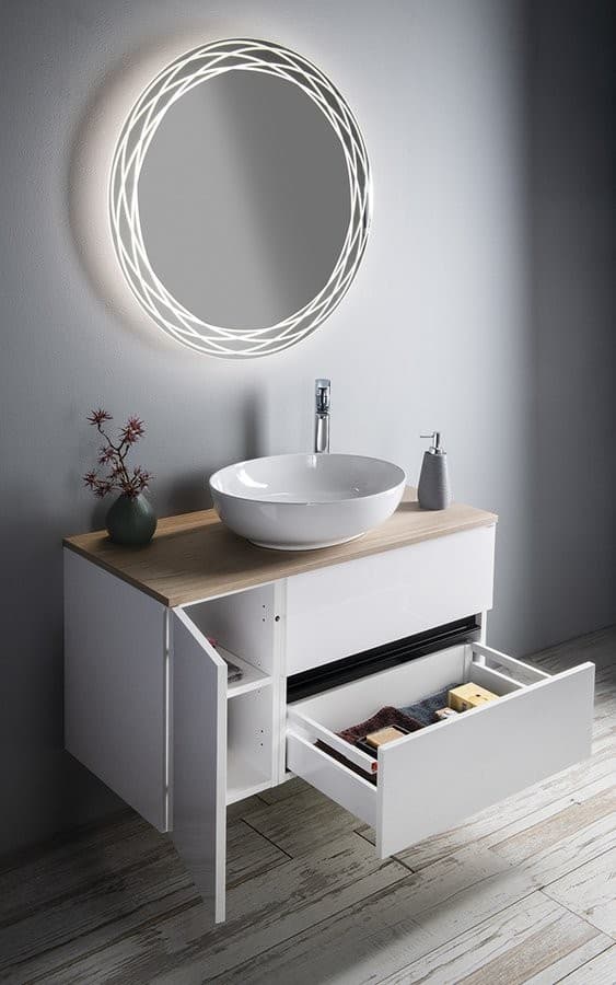 ODETTA wisząca szafka dolna 30x50cm, biały połysk