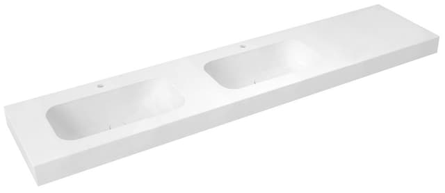 EMICO umywalka podwójna lewa 220x50 cm Rockstone biały mat
