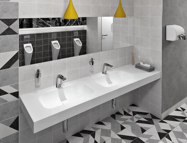 EMICO umywalka podwójna lewa 220x50 cm Rockstone biały mat