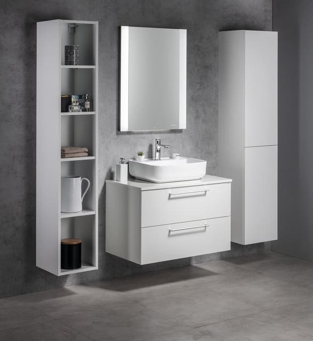 ESPACE wysoki słupek łazienkowy 35x172x32cm, 2 drzwiczki