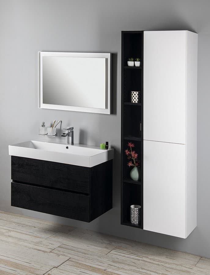 ESPACE wysoki słupek łazienkowy 35x172x32cm, 2 drzwiczki