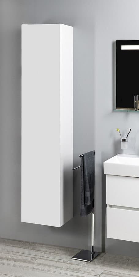 ESPACE Wysoki Słupek Łazienkowy 35x172x32cm, 1 Drzwiczki Biały Połysk