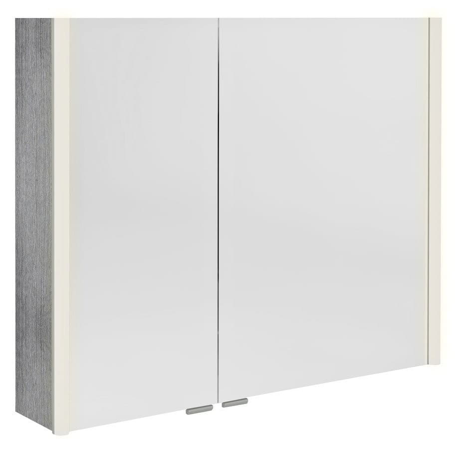 ALIX szafka z lustrem i oświetleniem LED 86x70x17,5cm dąb srebrny