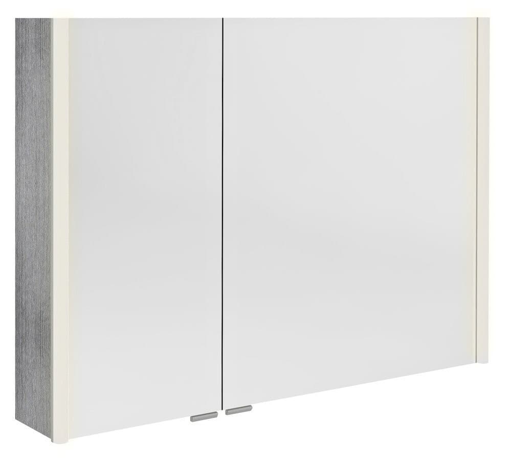 ALIX szafka z lustrem z LED 96x70x17,5cm dąb srebrny