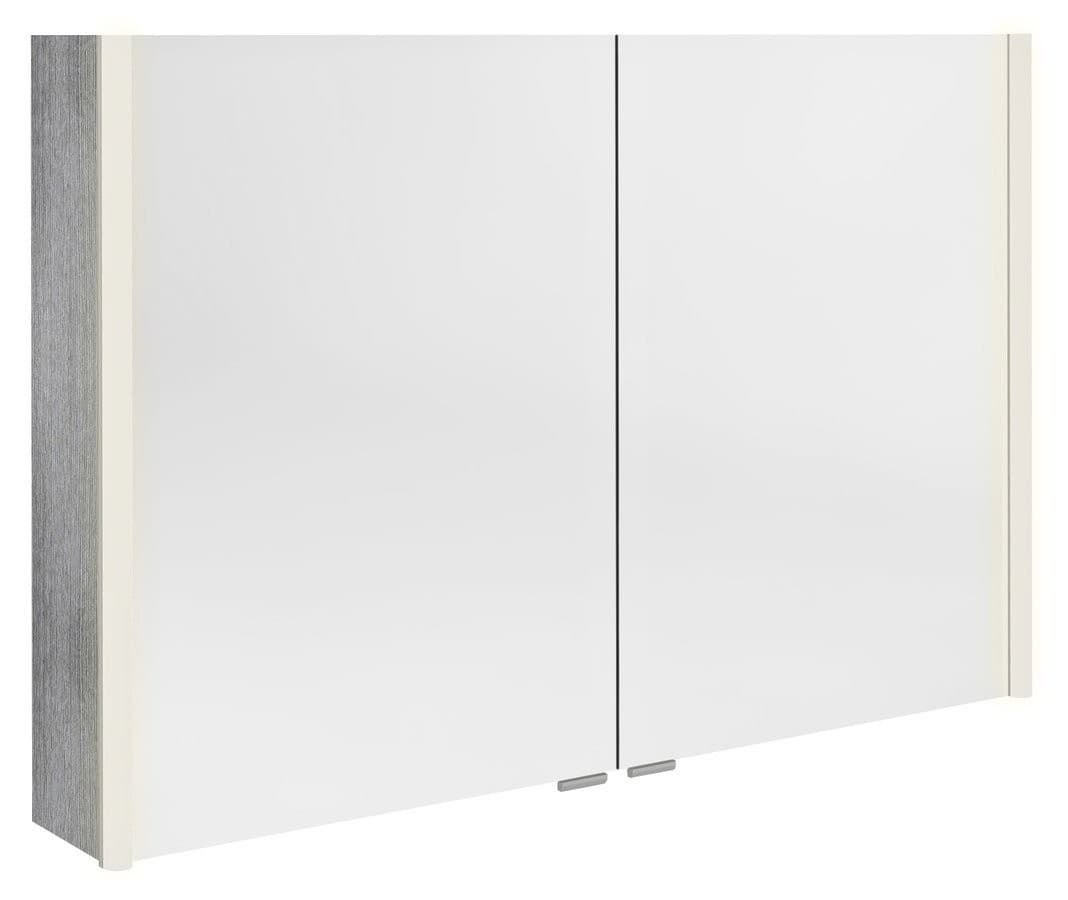 ALIX szafka z lustrem LED 106x70, dąb srebrny