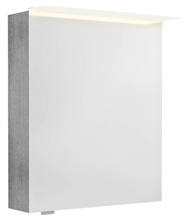 LINEX szafka z lustrem LED 60x70 cm, dąb srebrny